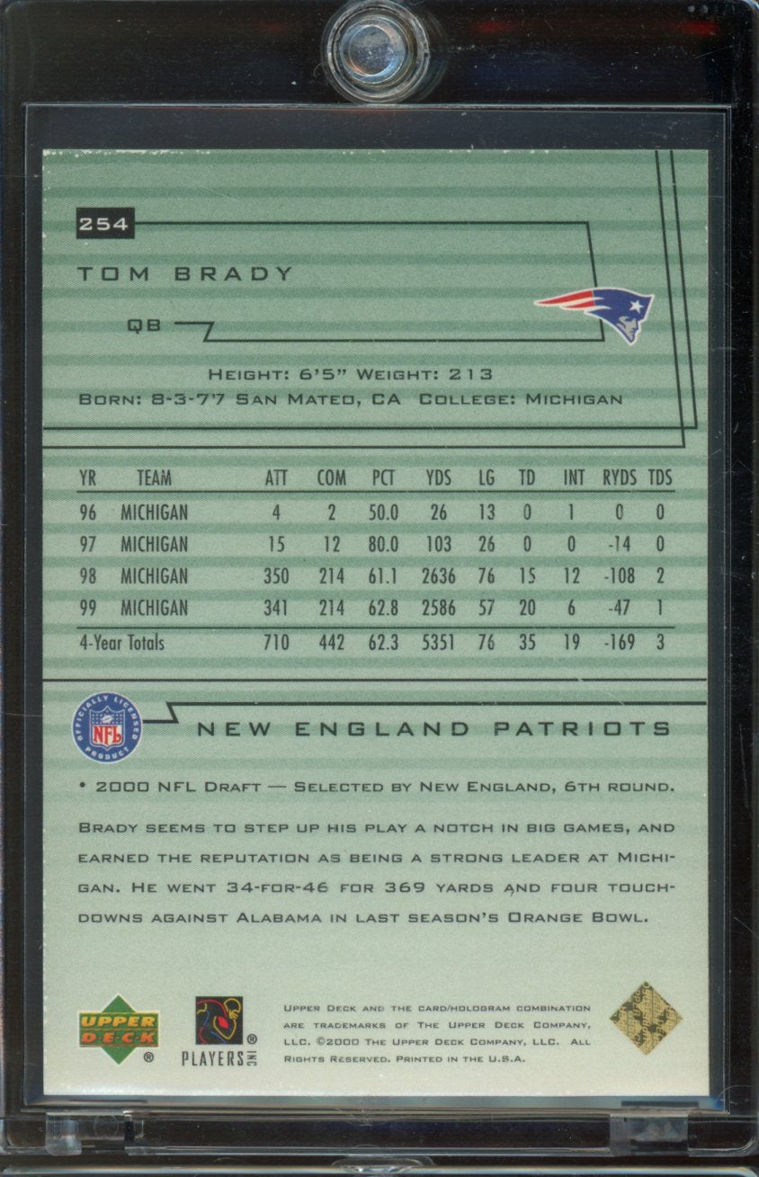 2000 UD Encore Tom Brady Rookie