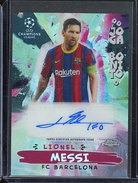 2020 Topps Chrome UEFA UCL Lionel Messi Joga Bonito Auto #JB-2 10/25 Jersey Number