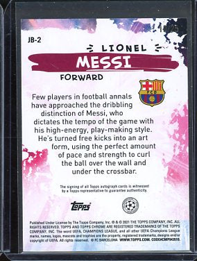 2020 Topps Chrome UEFA UCL Lionel Messi Joga Bonito Auto #JB-2 10/25 Jersey Number