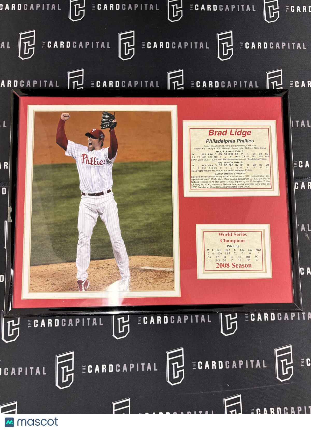 Brad Lidge Plaque 2008 World Series Champion