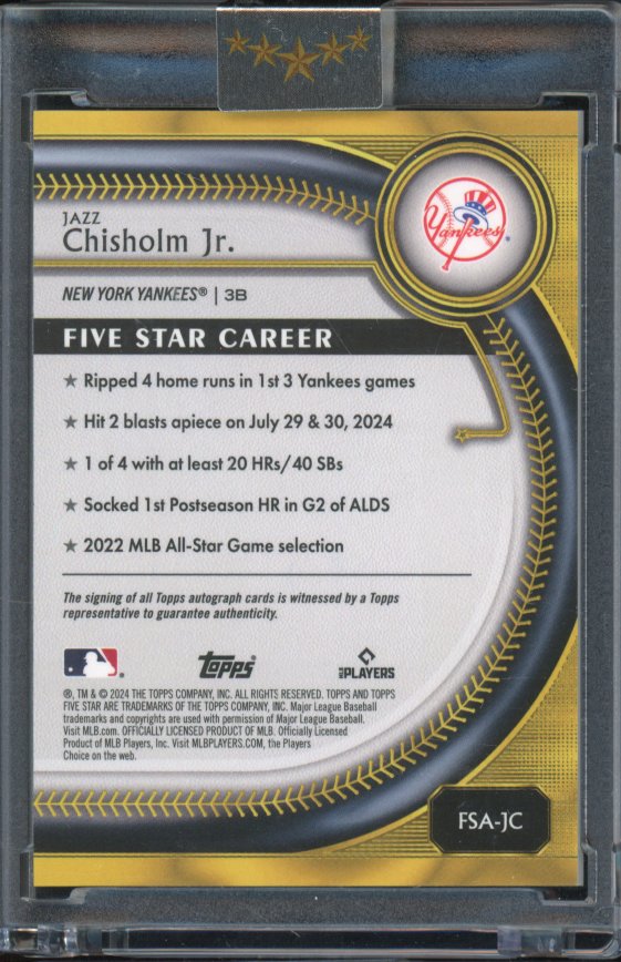 2025 Five Star Jazz Chisholm Purple Auto /50