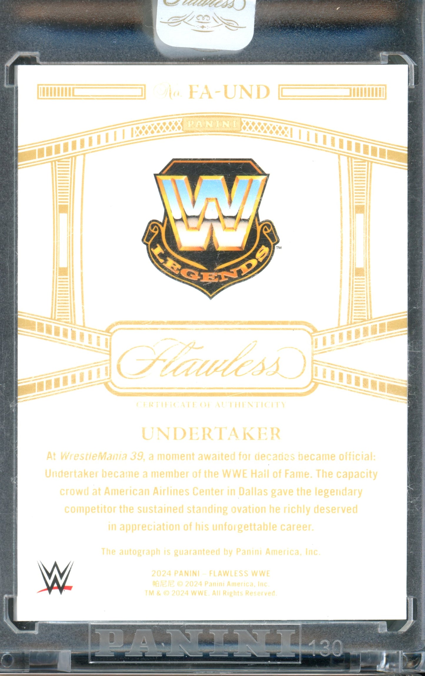 2024 Flawless WWE Undertaker Achievements /8
