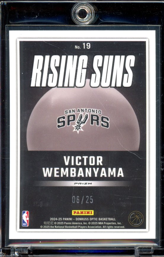 2024-25 Optic Victor Wembanyama Rising Suns /25 Green Scope