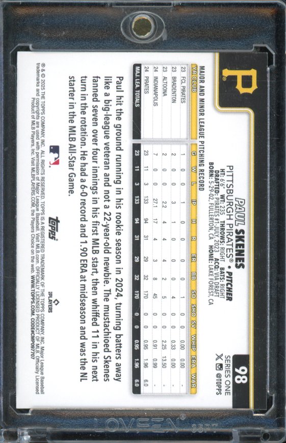 2025 Topps Series 1 Paul Skenes Team Logo Variation