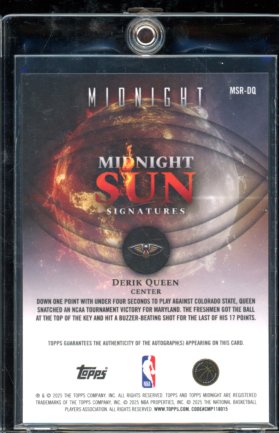 2025-26 Topps Midnight Derik Queen Rookie Auto