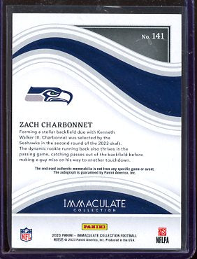 2023 Immaculate Zach Charbonnet Patch Auto #141 /25 RC