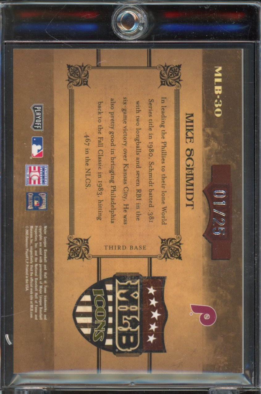 2005 Playoff Mike Schmidt Prime Cuts 1/25 Auto