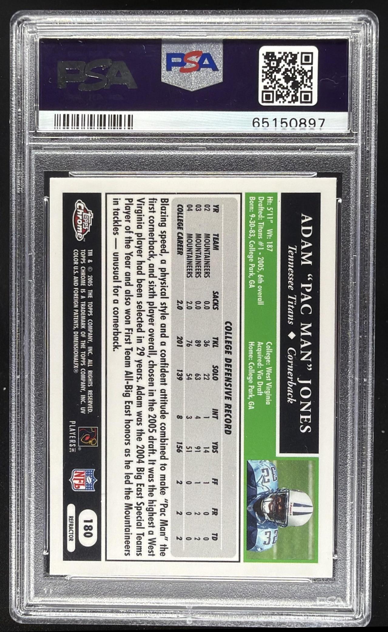 2005 Topps Chrome Adam Jones #180 Refractor RC PSA 10