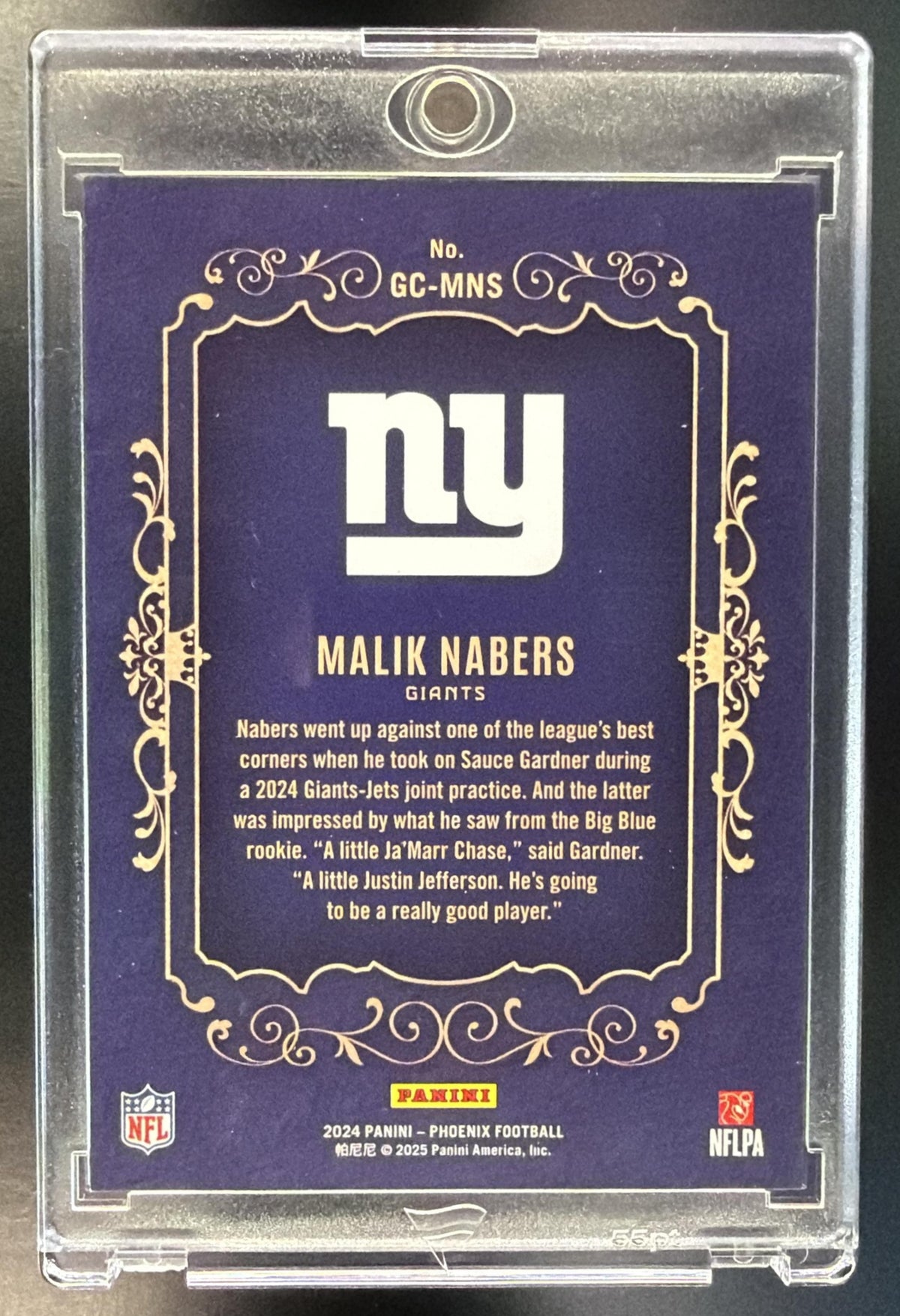2024 Panini Phoenix Malik Nabers #GC-MNS Gridiron Crowns Rookie SP