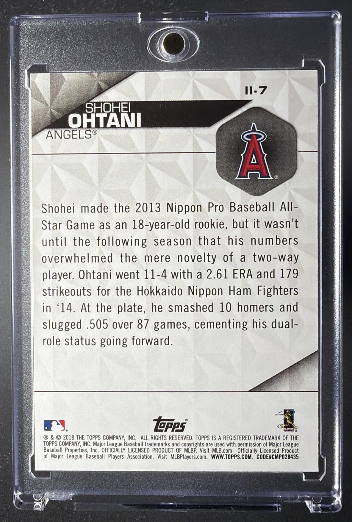2018 Topps Shohei Ohtani #II-7 Instant Impact RC