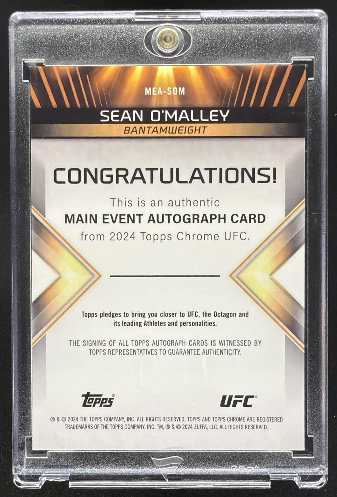 2024 Topps Chrome UFC Sean O'Malley #MEA-SOM Main Event Auto