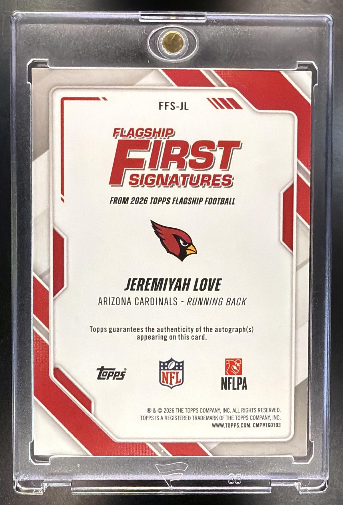 2026 Topps Jeremiyah Love #FFS-JL First Signatures RC Auto