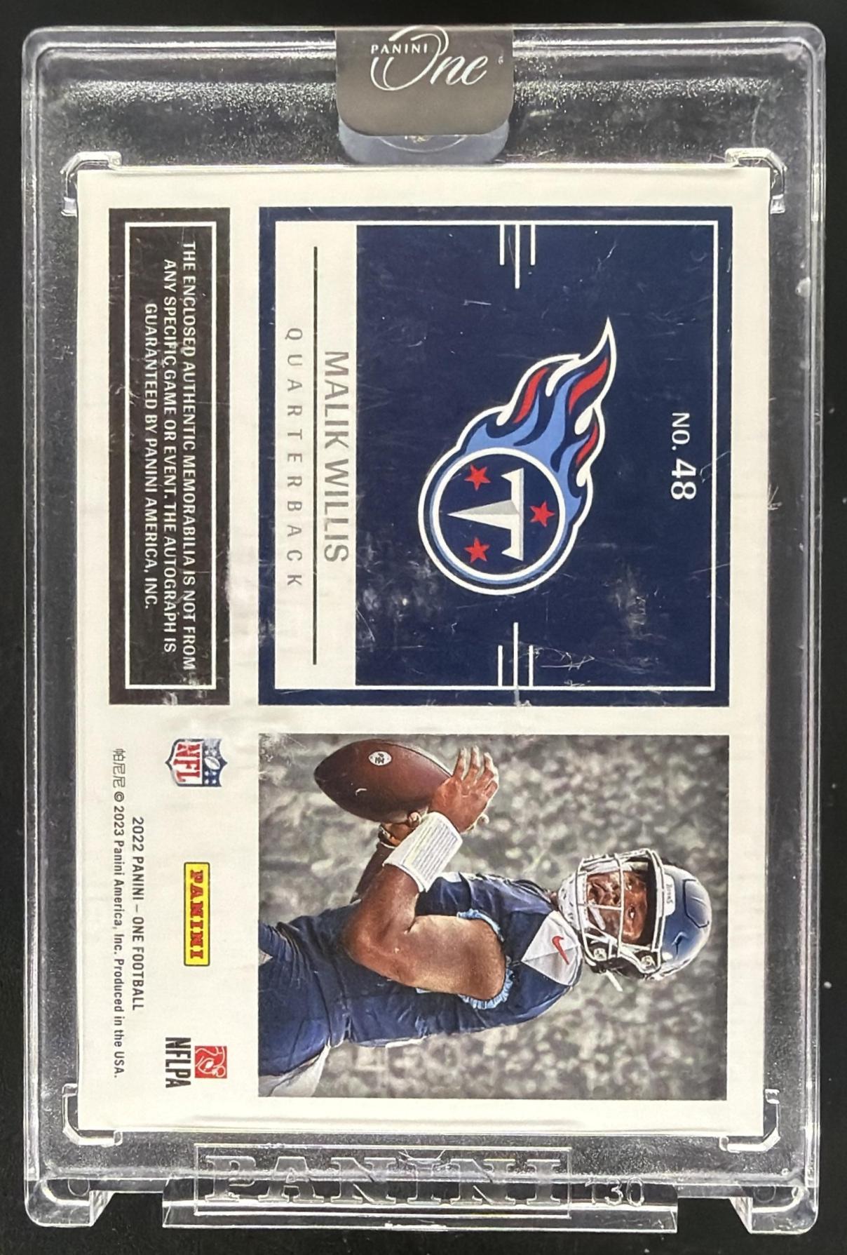 2022 Panini One Malik Willis #48 Bronze 19/35 MEM Auto RC