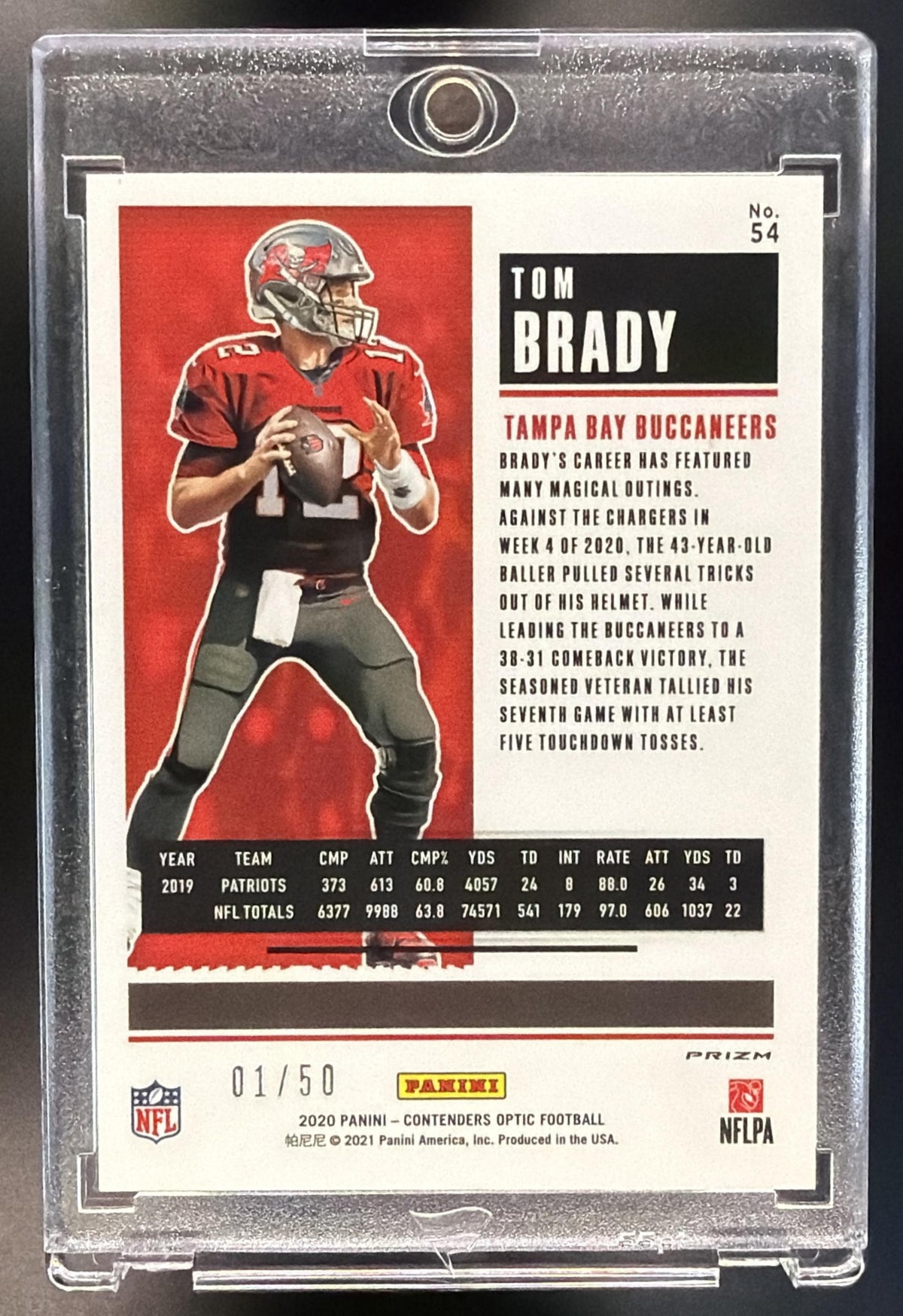2020 Panini Contenders Optic Tom Brady #54 Orange 1/50