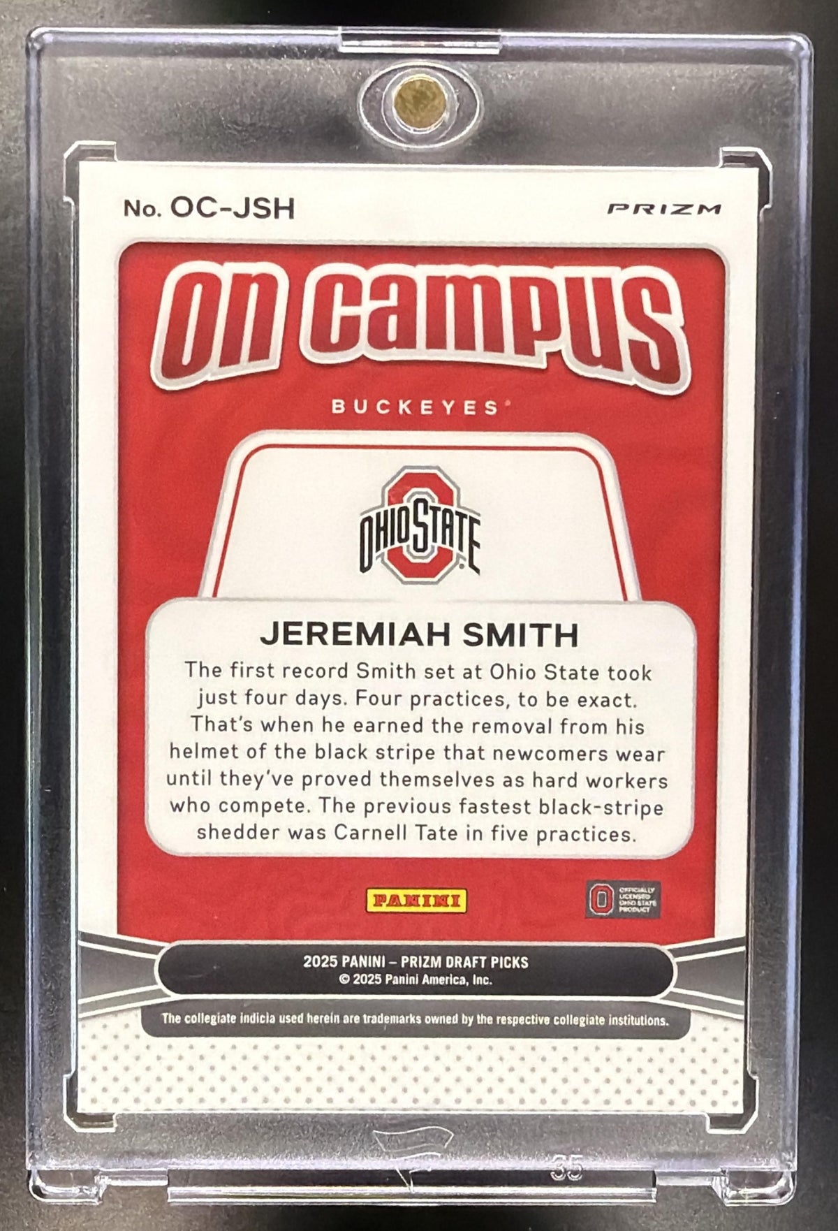 2025 Panini Prizm Draft Picks Jeremiah Smith #OC-JSM On Campus SSP