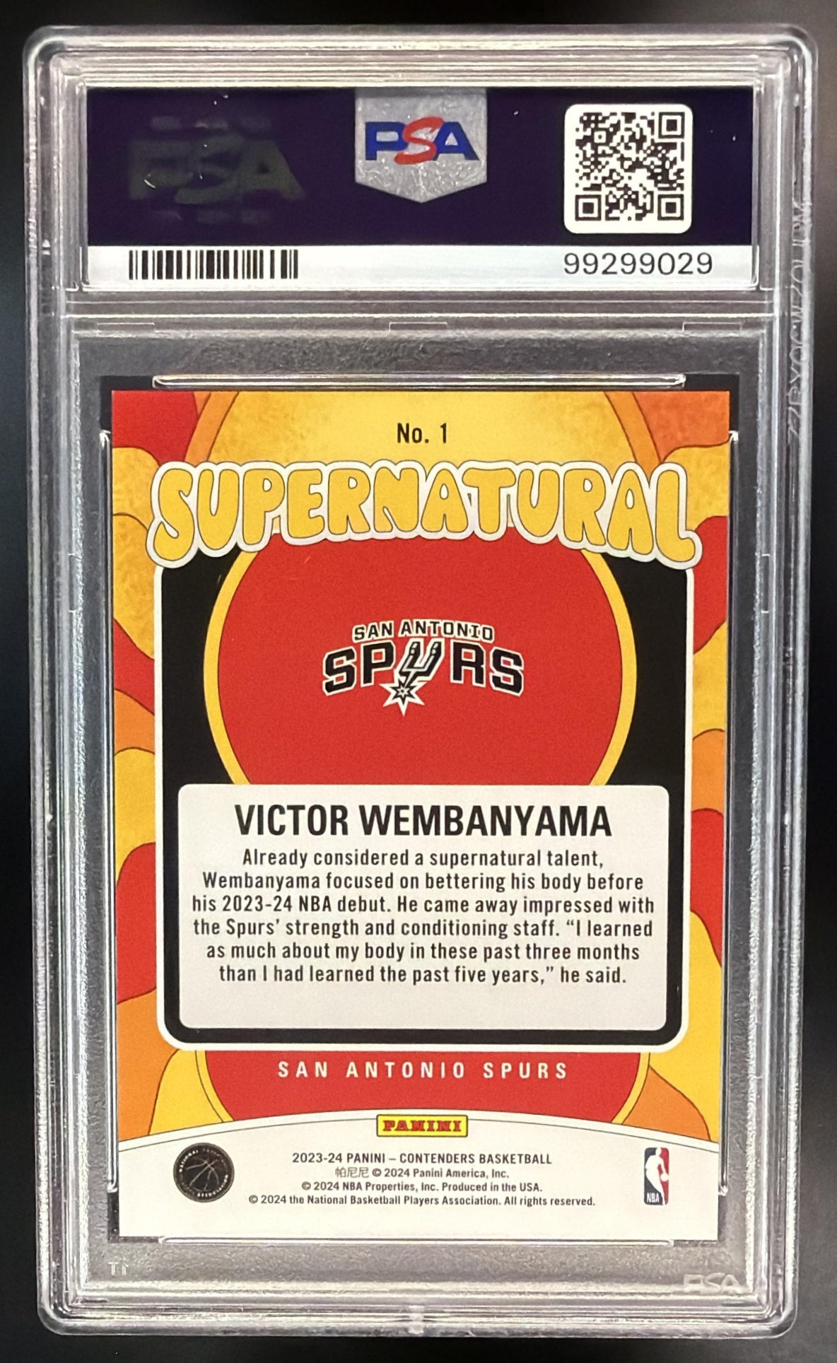 2023-24 Panini Contenders Victor Wembanyama #1 Supernatural RC PSA 10
