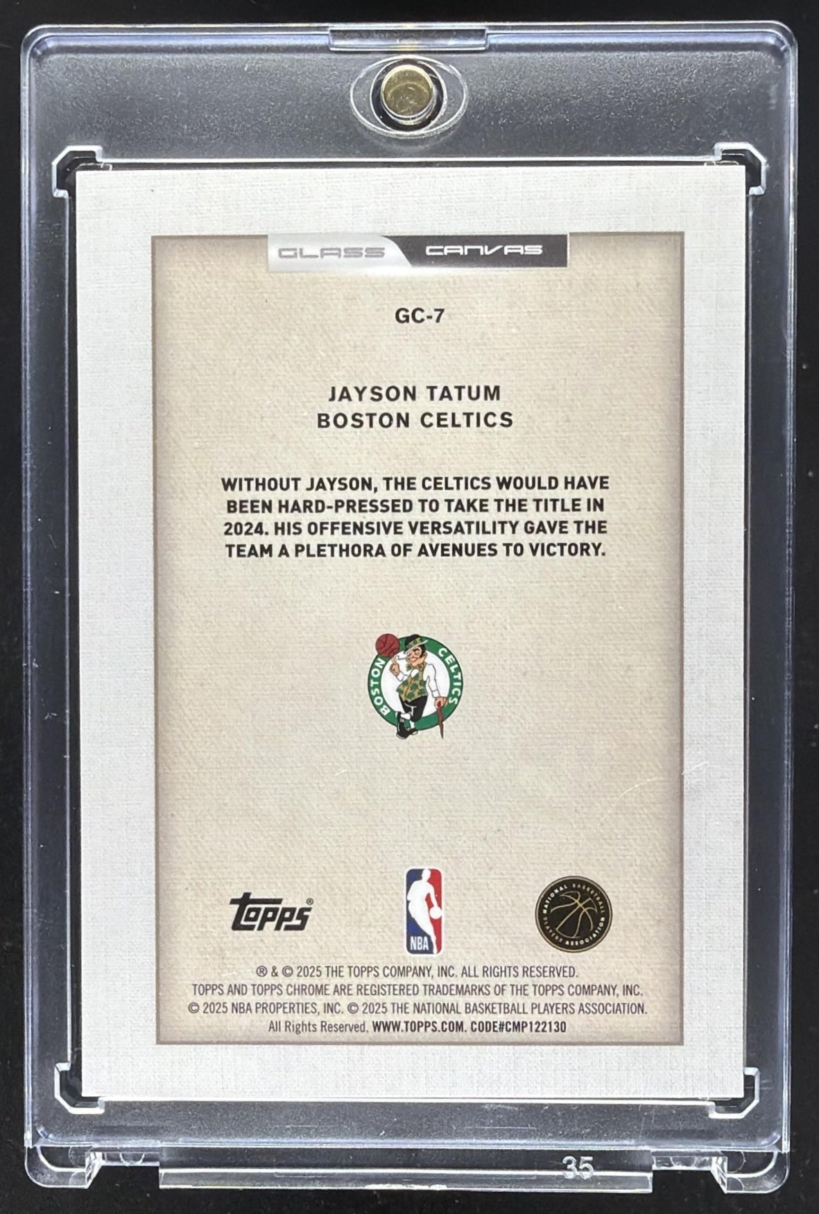 2025-26 Topps Chrome Jayson Tatum #GC-7 Glass Canvas SSP