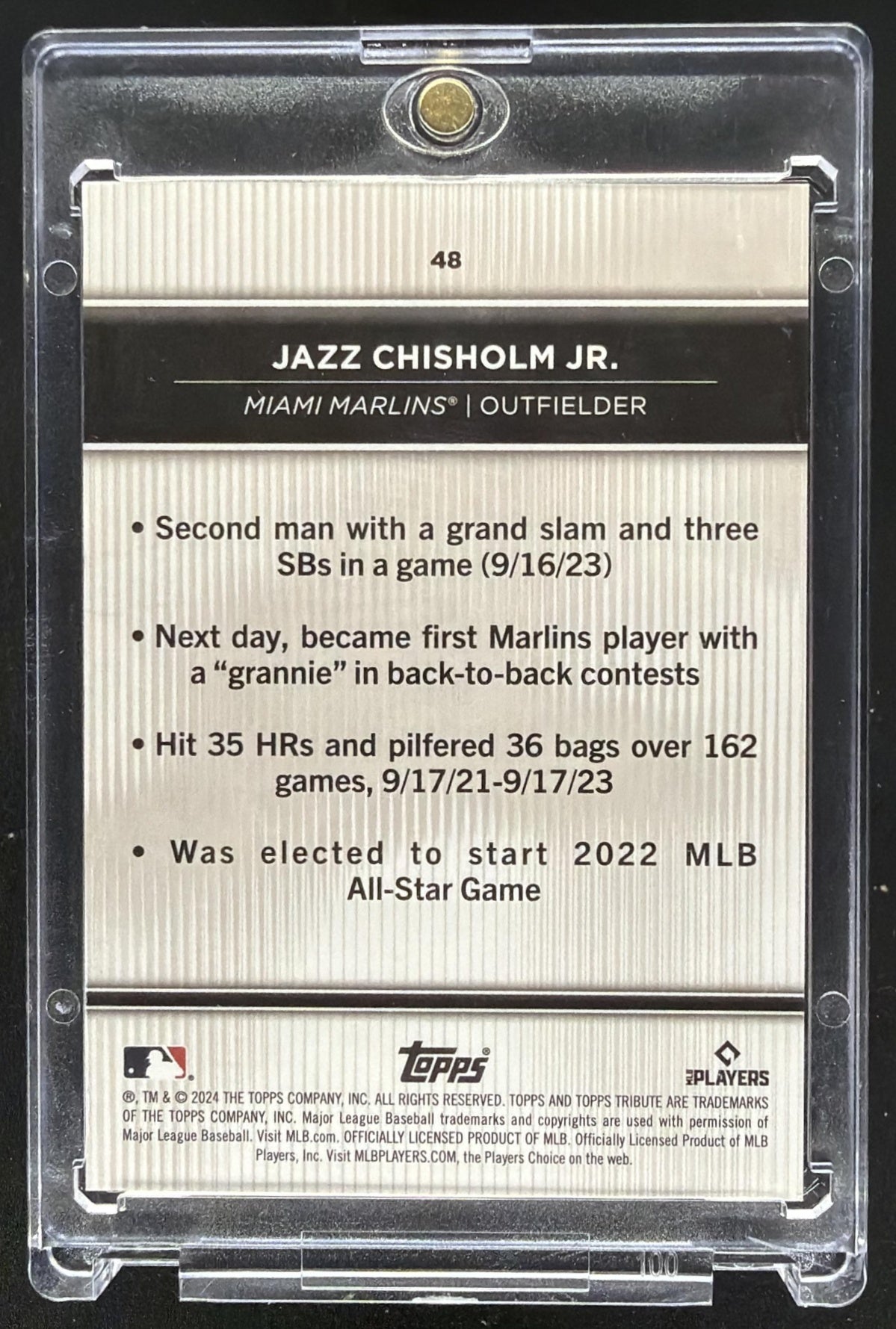 2024 Topps Tribute Jazz Chisholm Jr. #48 Black 1/1