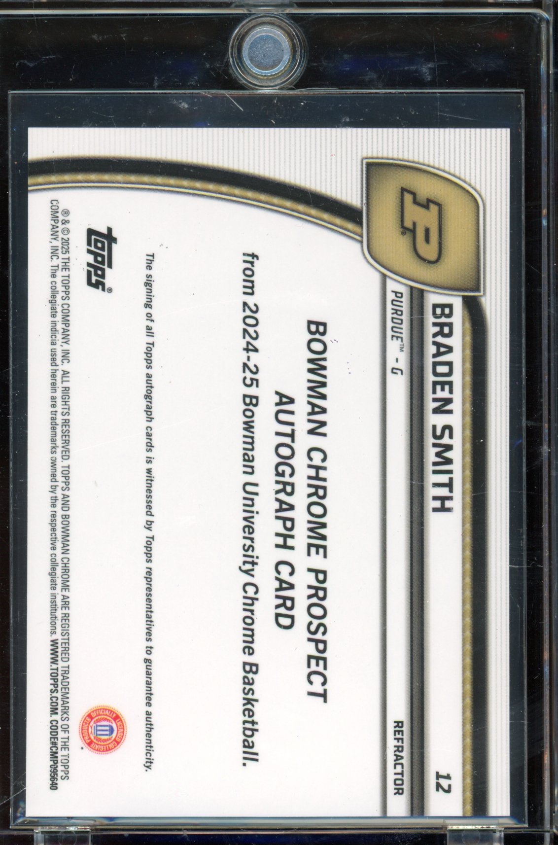 2024 Bowman Chrome U Braden Smith Refractor Auto