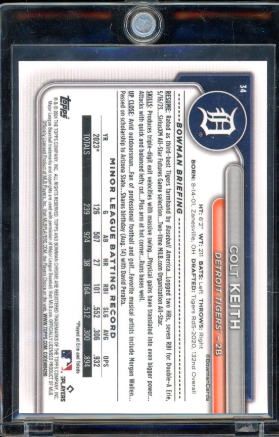 2024 Bowman Chrome Colt Keith Rookie Red Mega /5