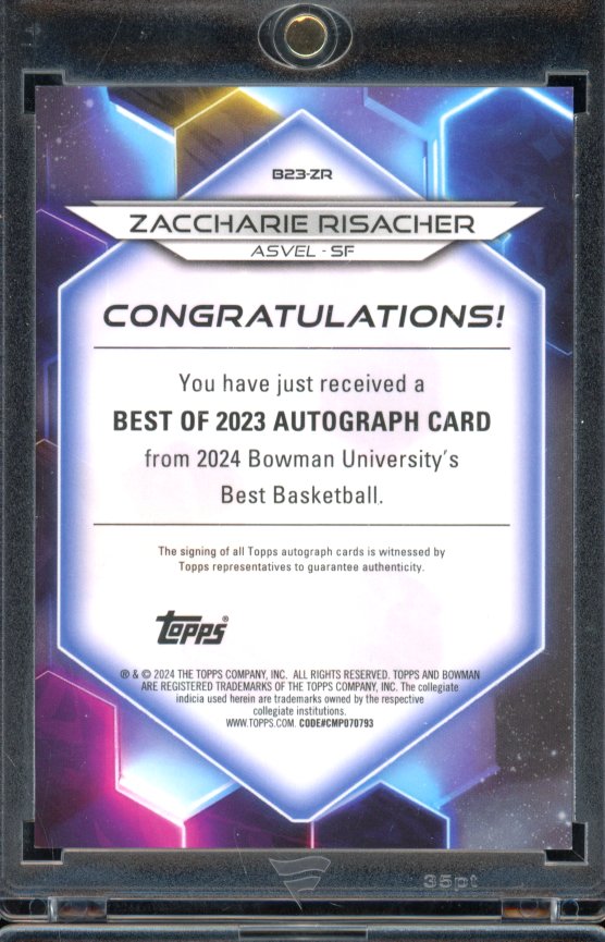 2024-25 Bowman U Best Zaccharie Risacher Gold Refractor Auto /50
