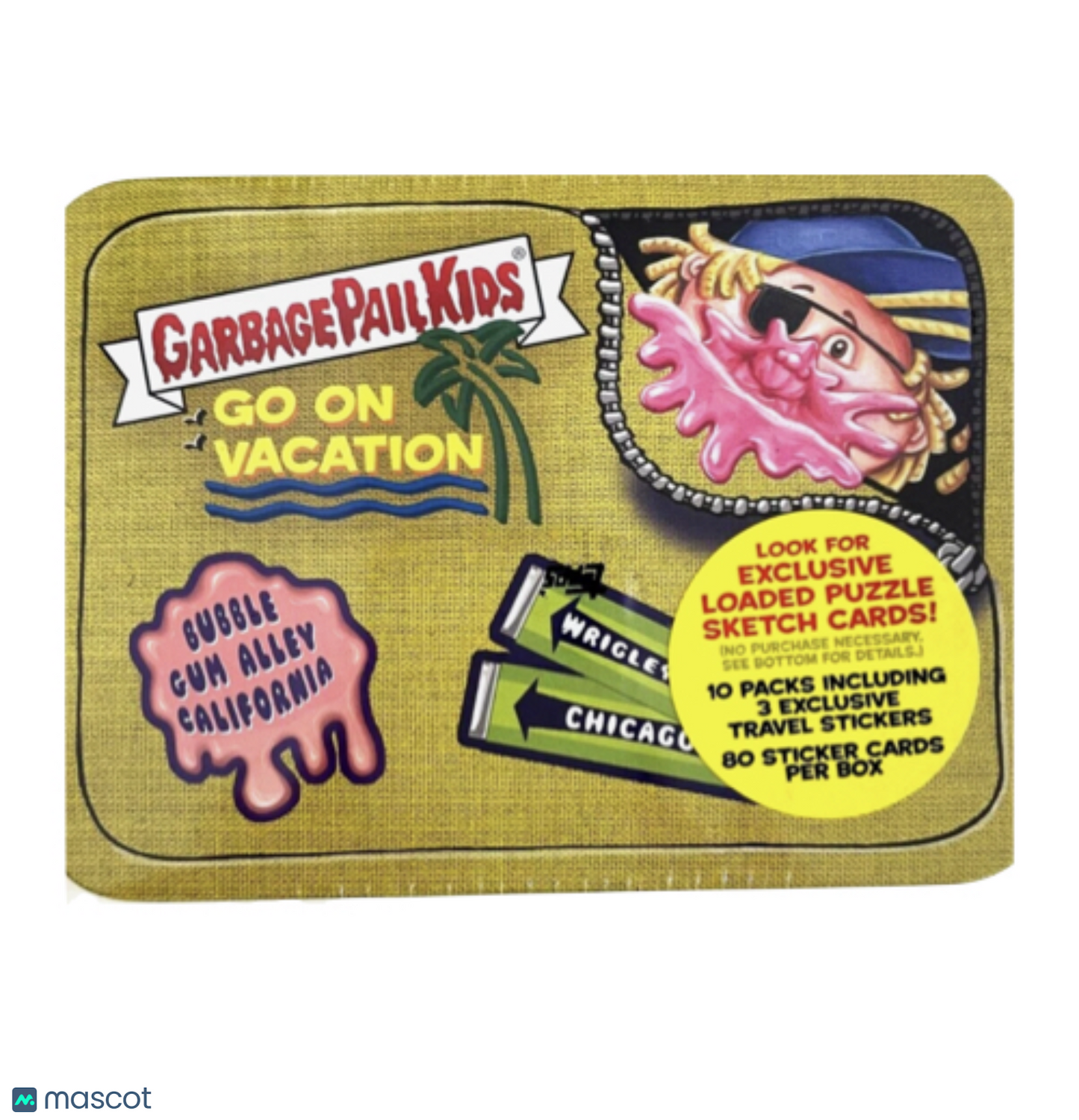 2021 GARBAGE PAIL KIDS GO ON VACATION YELLOW TIN