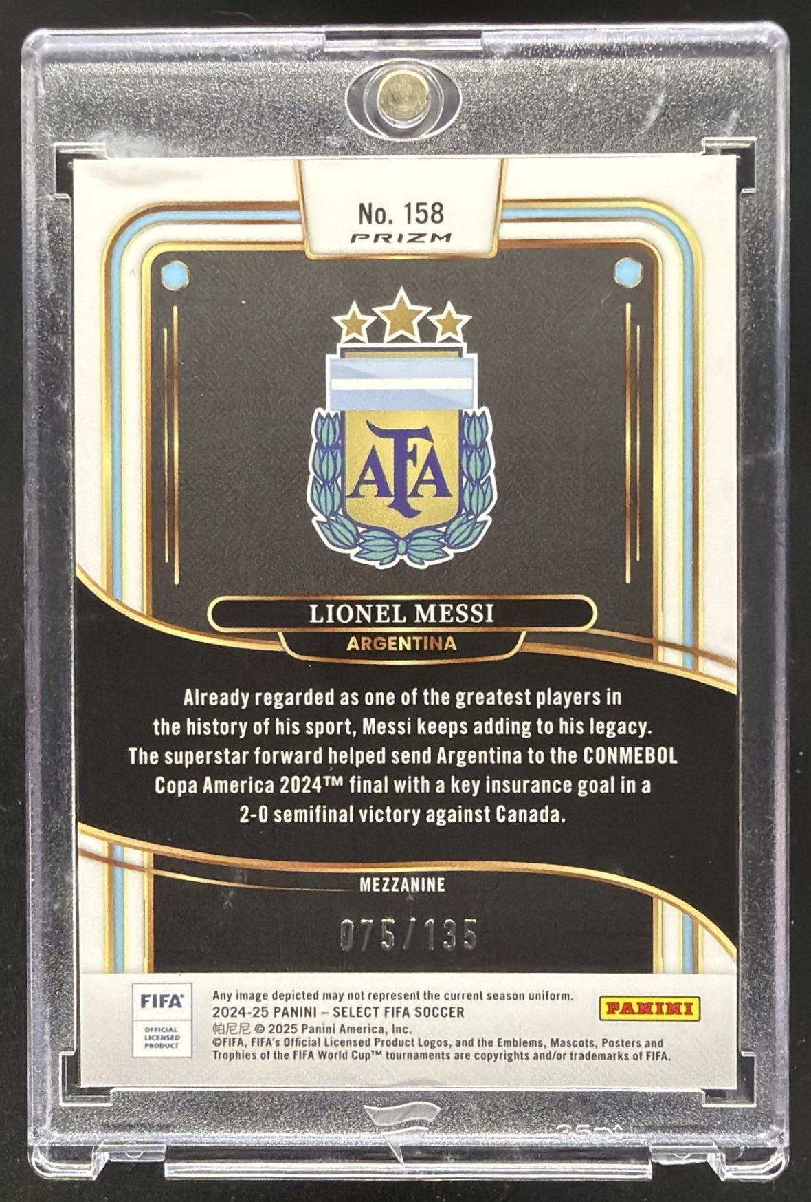 2024-25 Panini Select FIFA Lionel Messi #158 Mezzanine Camo 75/135