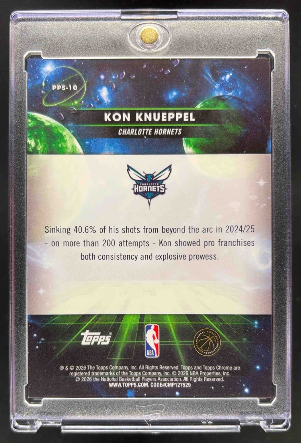 2025-26 Topps Cosmic Chrome Kon Knueppel #PPS-10 Planetary Pursuit Sun RC SSP