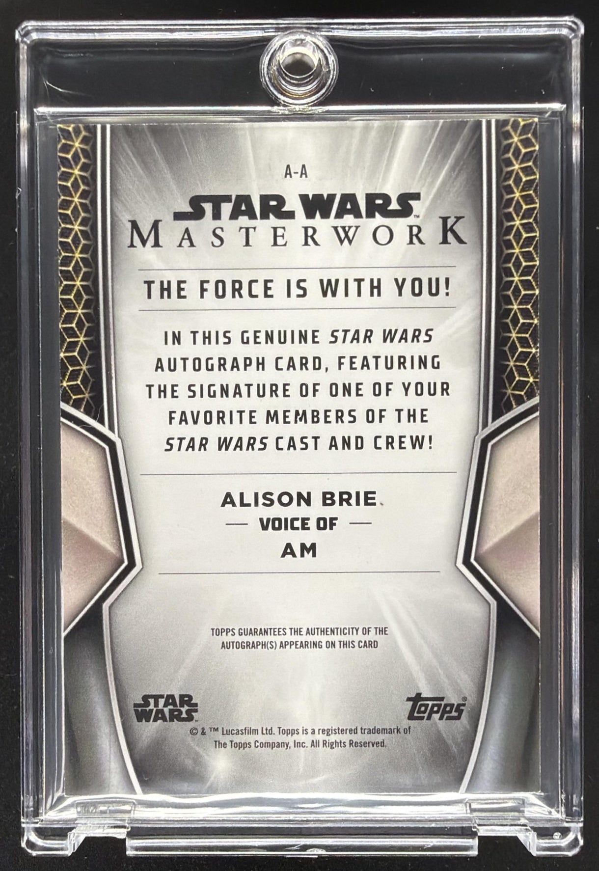 2025 Topps Star Wars Masterwork Alison Brie as Am #A-A On Card Auto