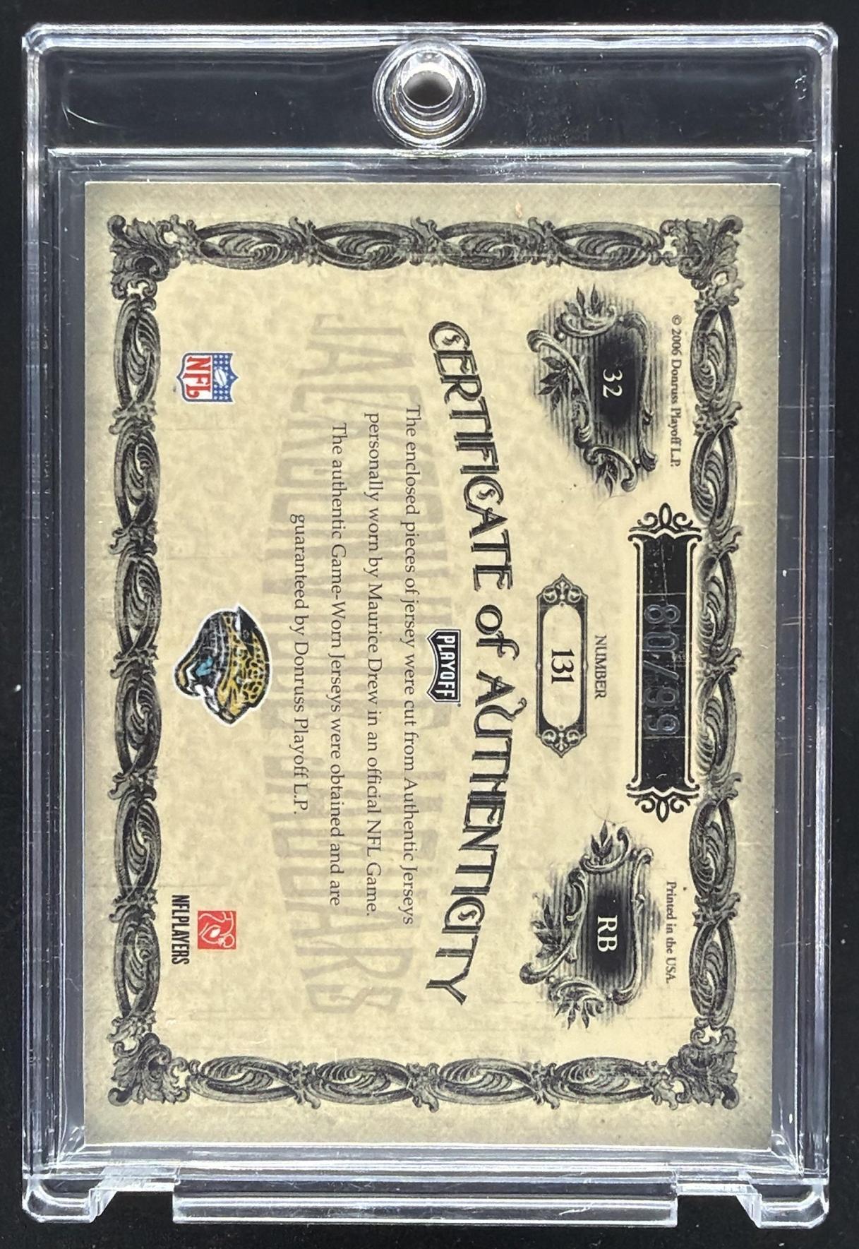 2006 Donruss Elite Maurice Drew #193 Status Auto Gold /24 RC