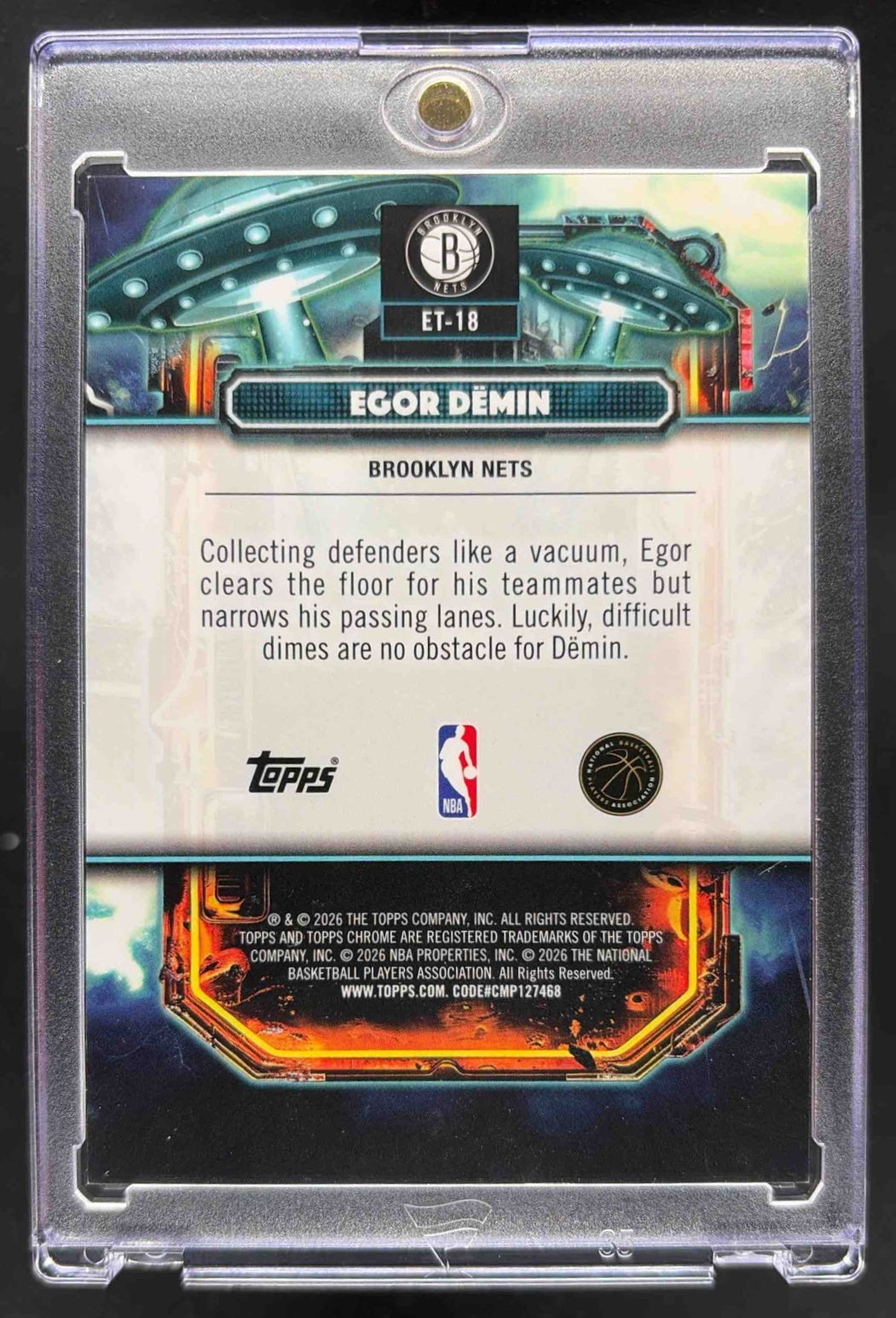 2025 Topps Cosmic Chrome Egor Demin #ET-18 Extraterrestrial Talent Red Flare Refractor /5