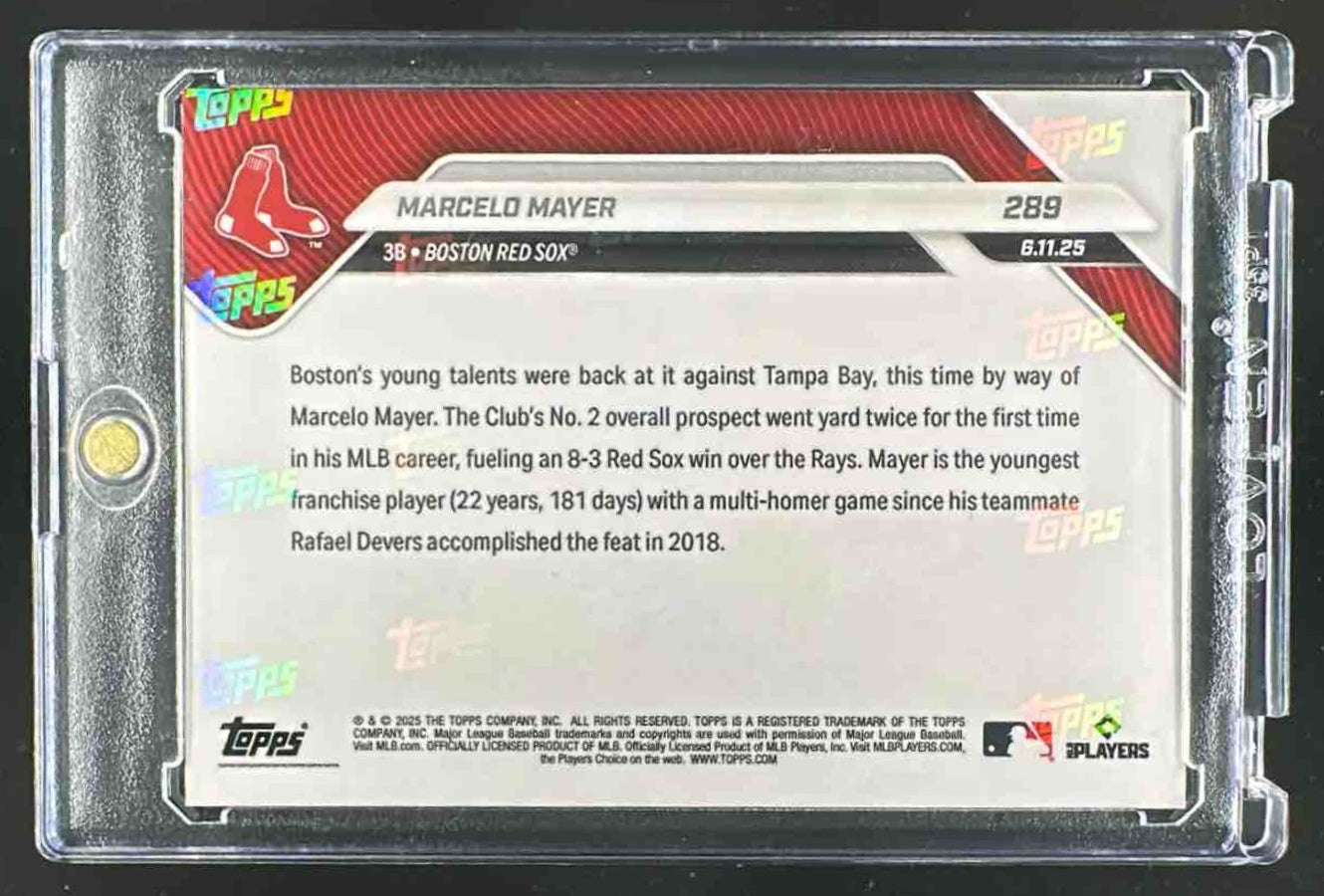 2025 Topps Now Marcelo Mayer #289 Orange Foil 21/25 Sox