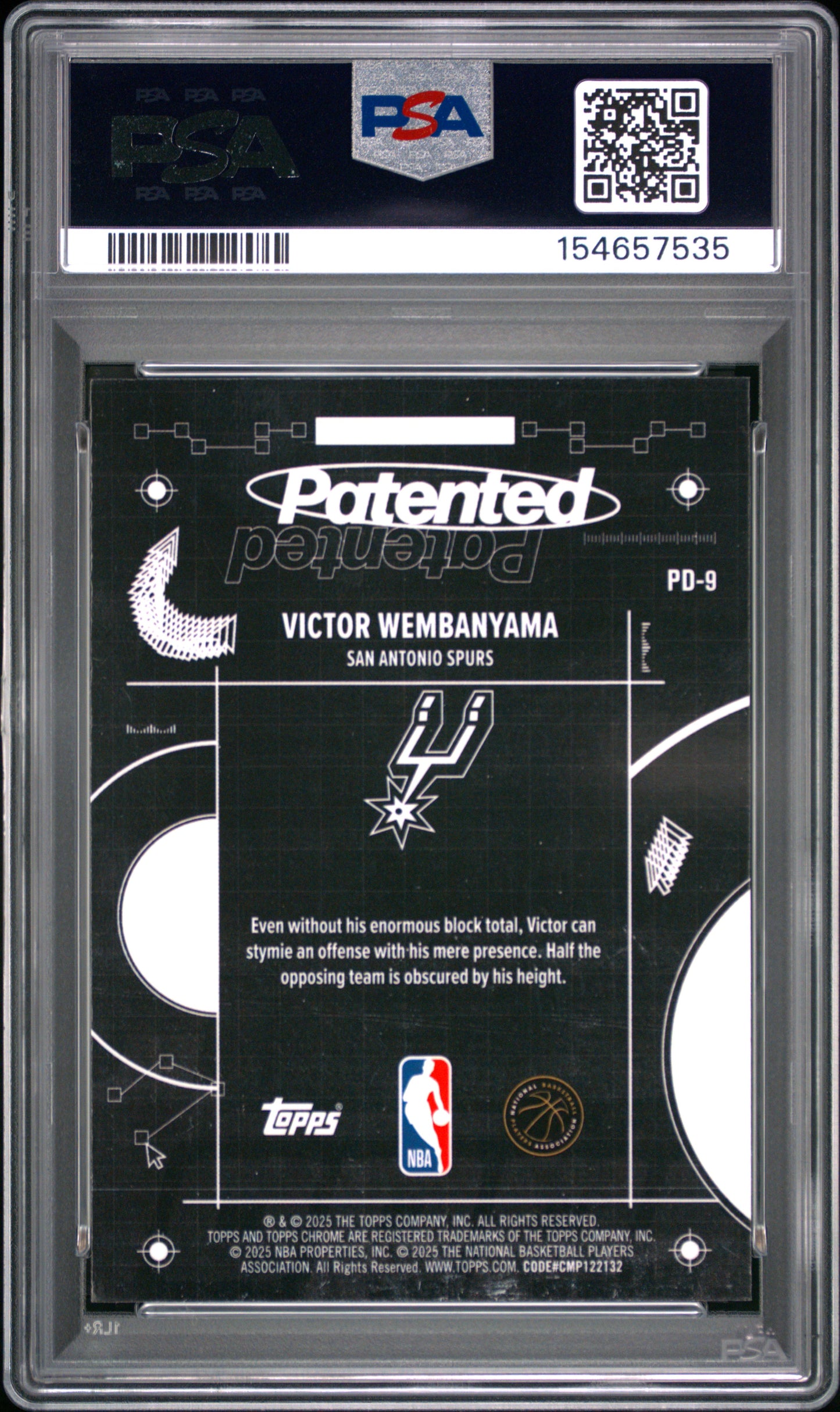 2025-26 Topps Chrome Victor Wembanyama #PD-9 Patented SSP PSA 10