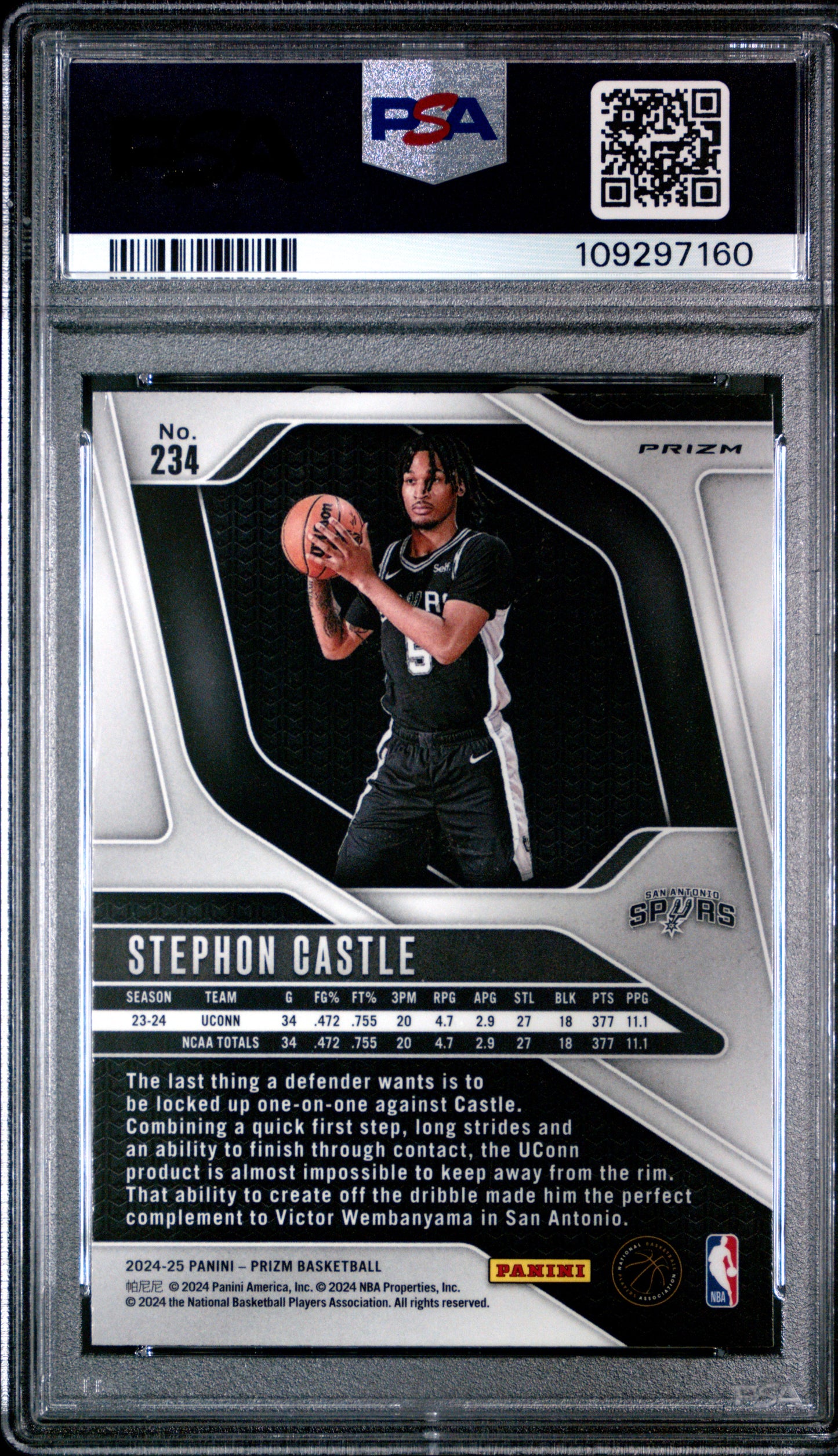 2024 Panini Prizm Stephon Castle #234 Silver PSA