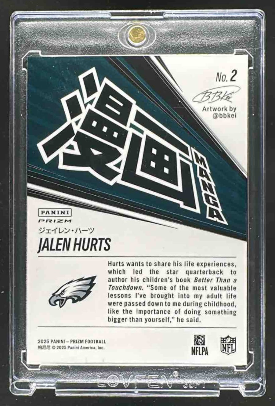 2025 Panini Prizm Jalen Hurts #2 Manga Case Hit Vertical Eagles