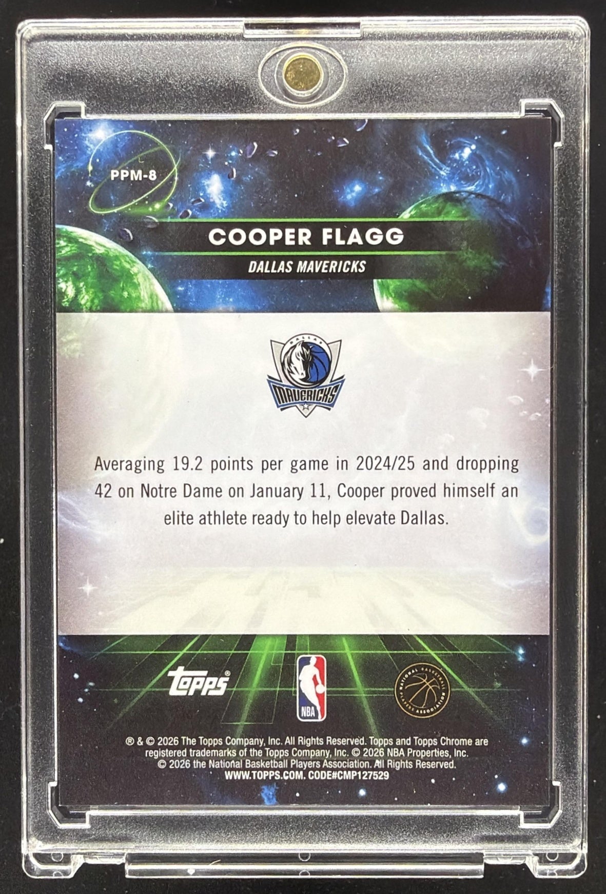2025-26 Topps Cosmic Chrome Cooper Flagg #PPM-8 Planetary Pursuit Mercury RC SSP
