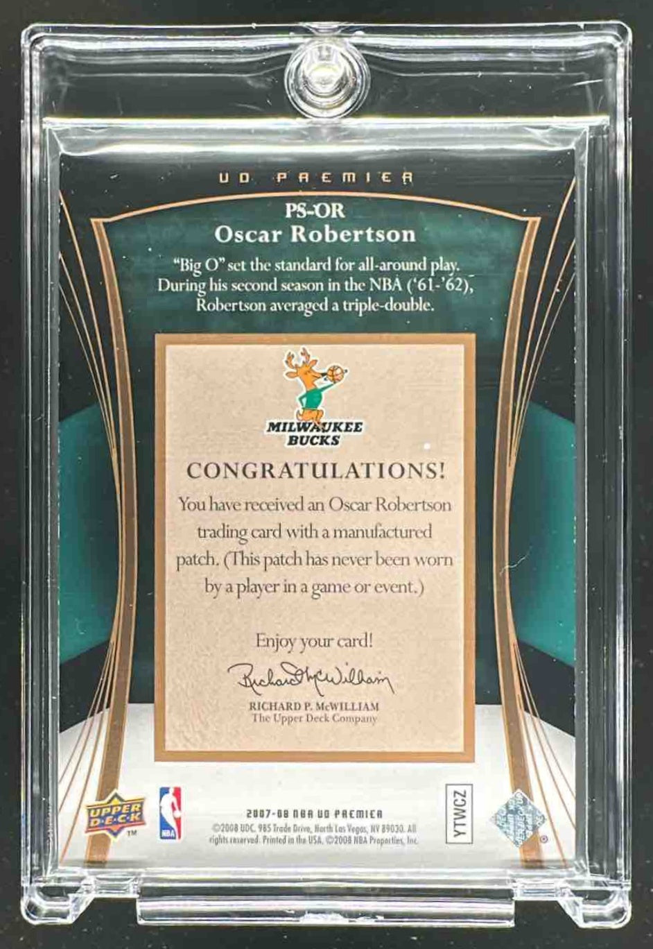2008 Upper Deck Premier Oscar Robertson #PS-OR /10 Commerative Patch