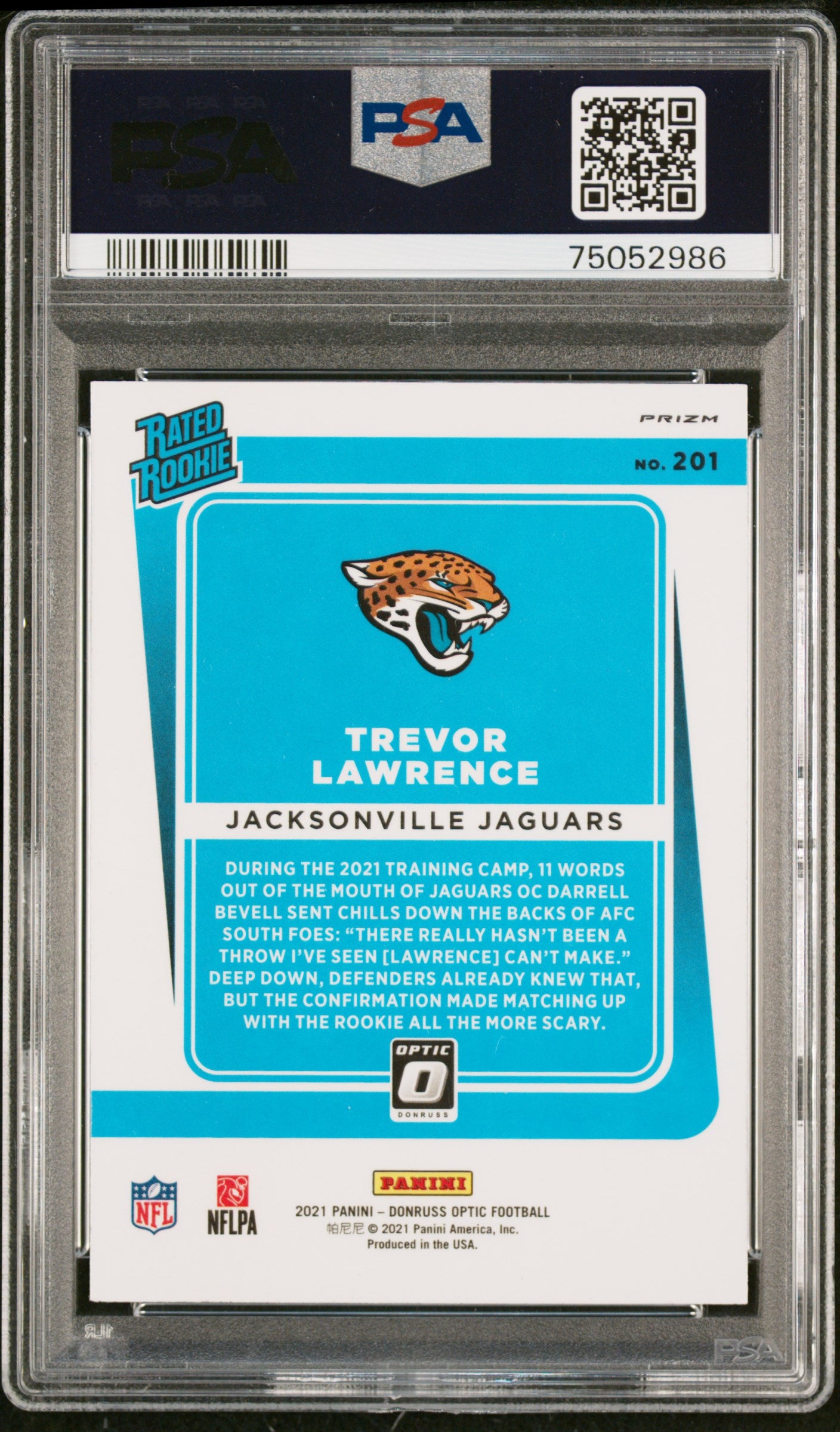 2021 Optic Trevor Lawrence Stars Rookie PSA 9