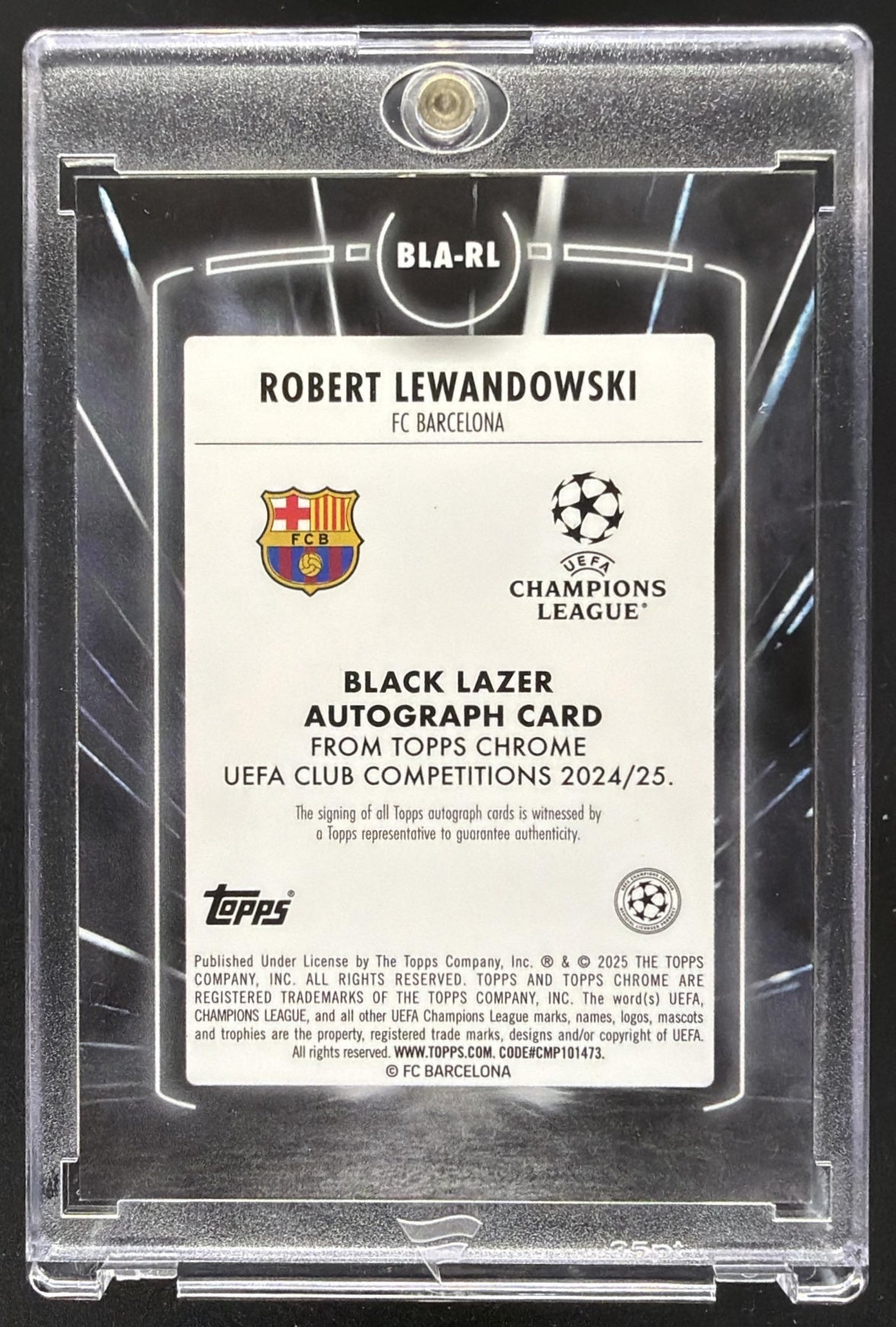 2024 Topps Chrome UEFA Club Robert Lewandowski #BLA-RL Auto Gold /50