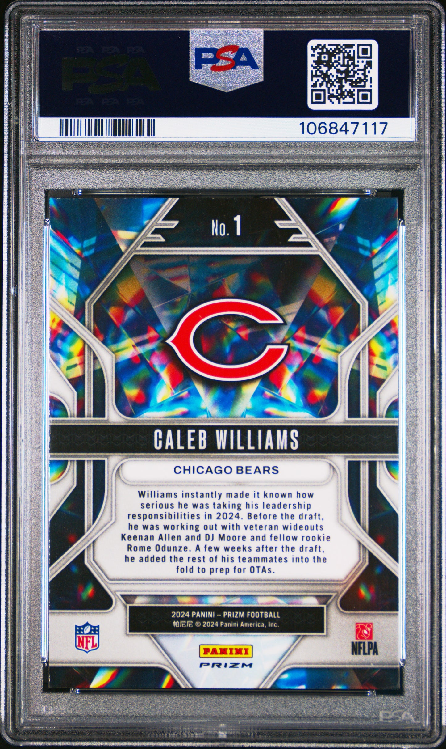 2024 Prizm Caleb Williams Prizmatic Green Ice PSA 10 RC