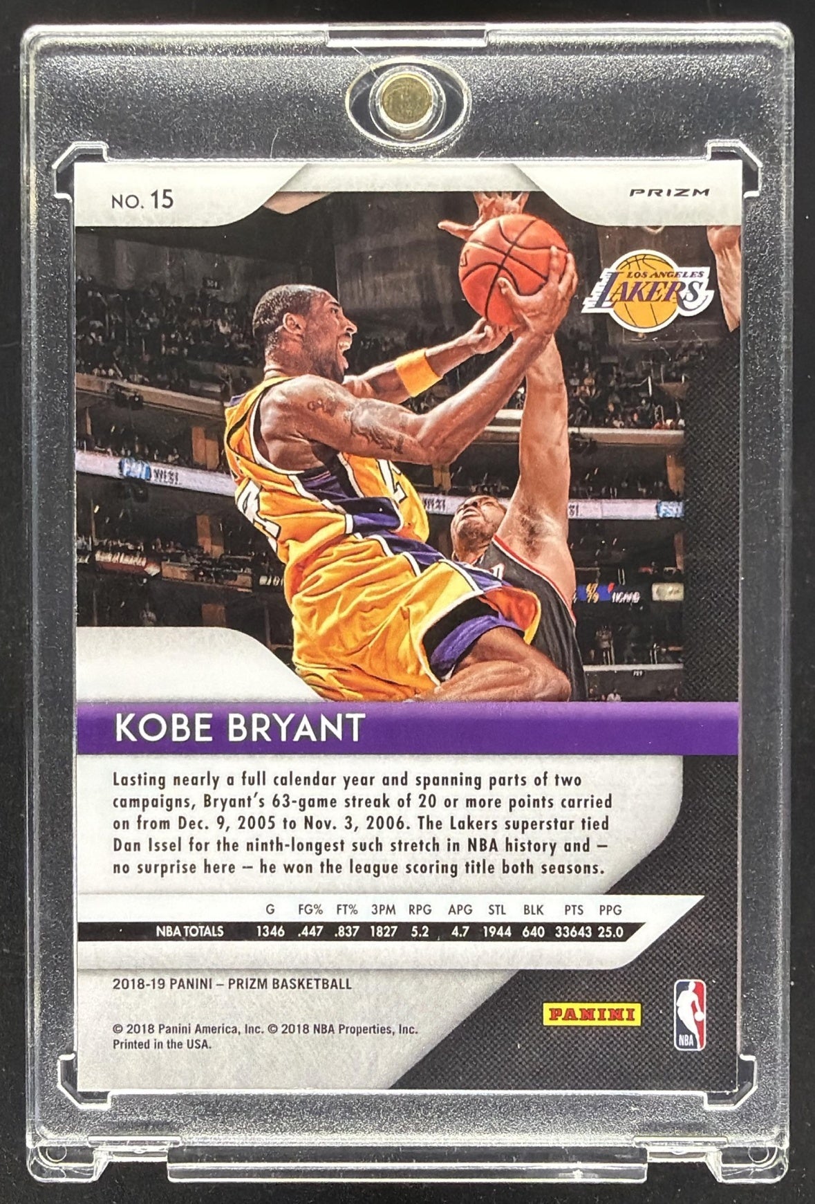 2018-19 Panini Prizm Kobe Bryant #15 Green