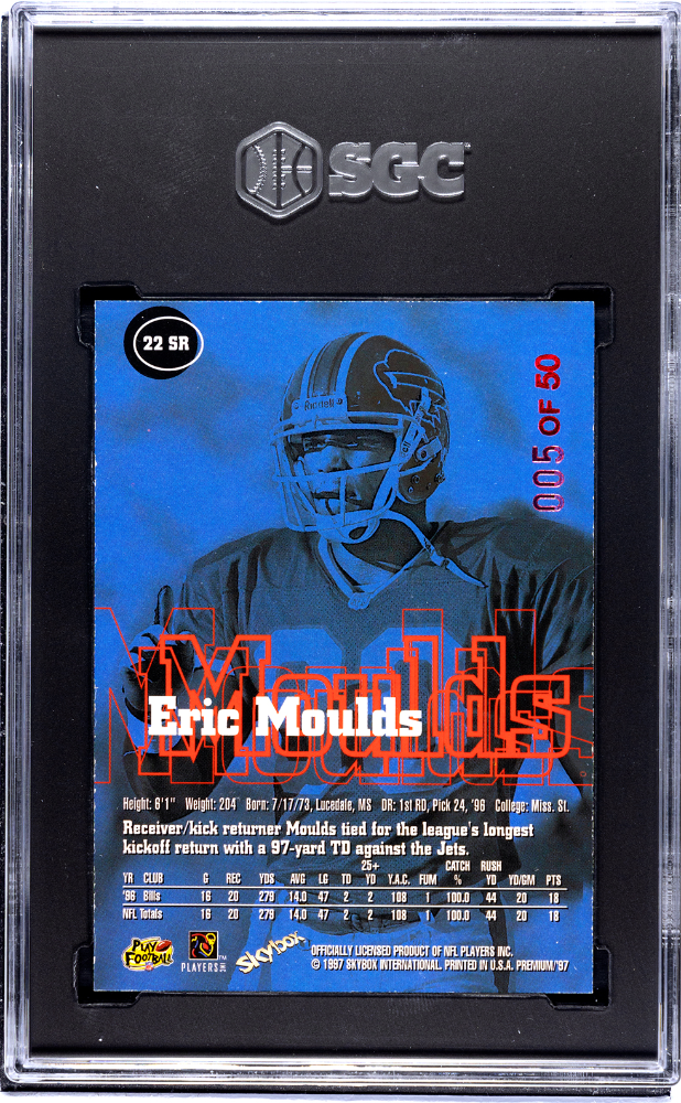 1998 Skybox Premium Eric Moulds #56 Star Rubies /50 SGC 7