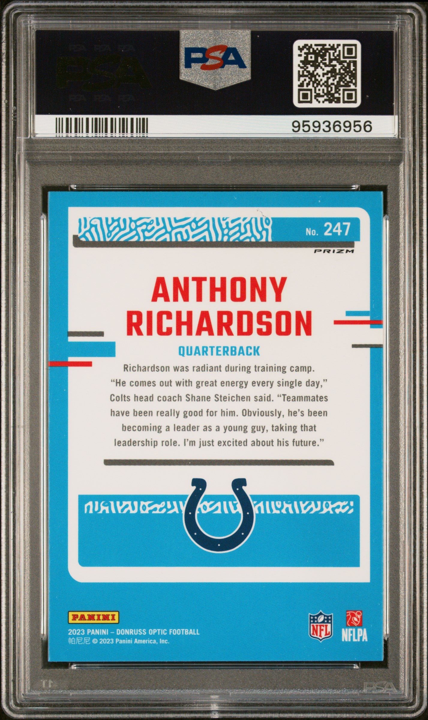 2023 Optic Anthony Richardson Blue Hyper PSA 10 RC