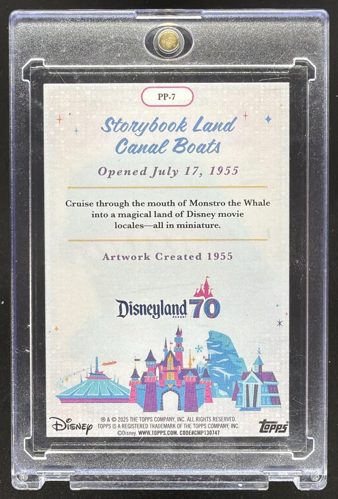 2025 Topps Disneyland 70th Anniversary Storybook Land Canal Boats #PP-7 Posters PETG Variation /55