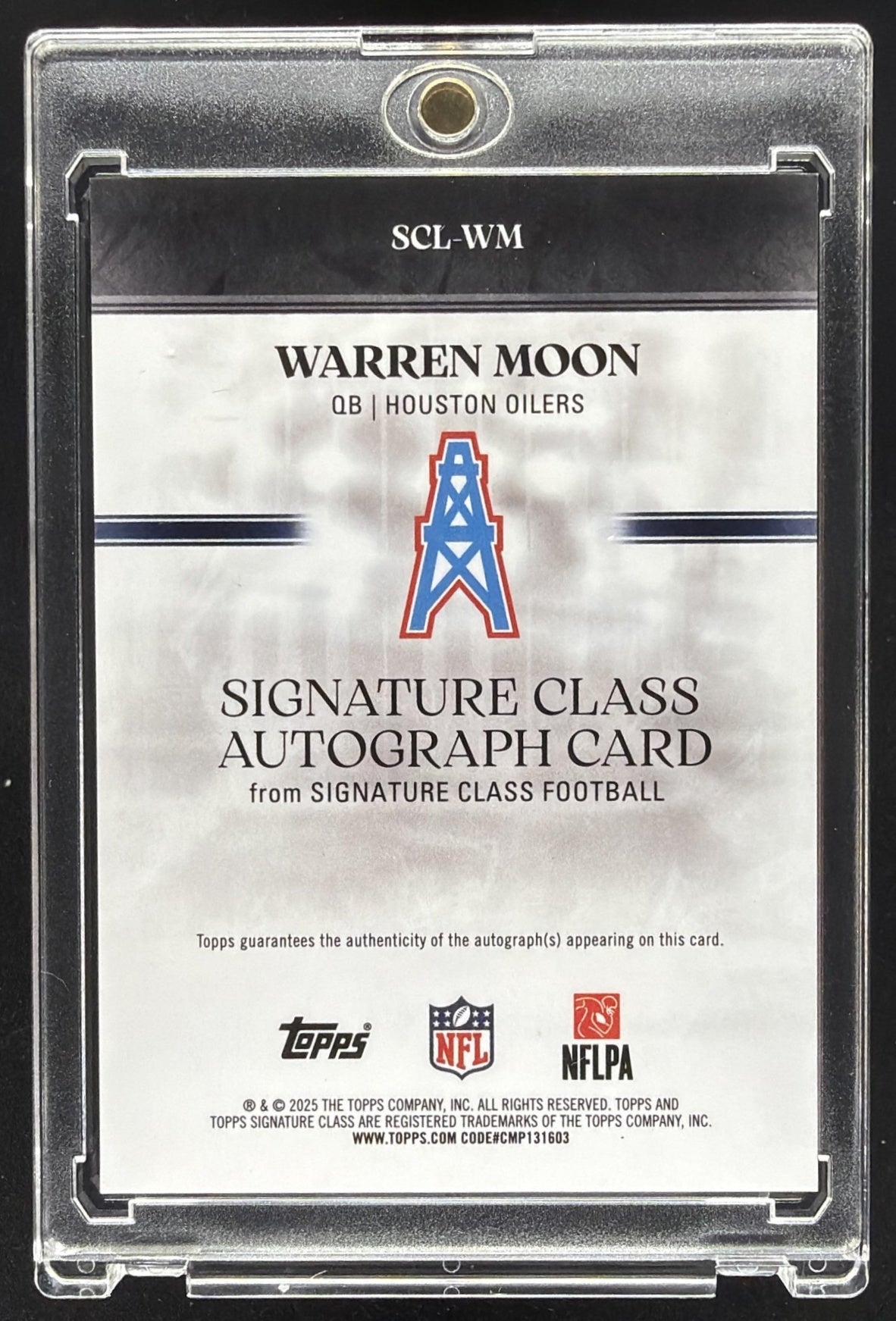 2025 Topps Signature Class Warren Moon #SCL-WM Auto Red Refractor 3/25