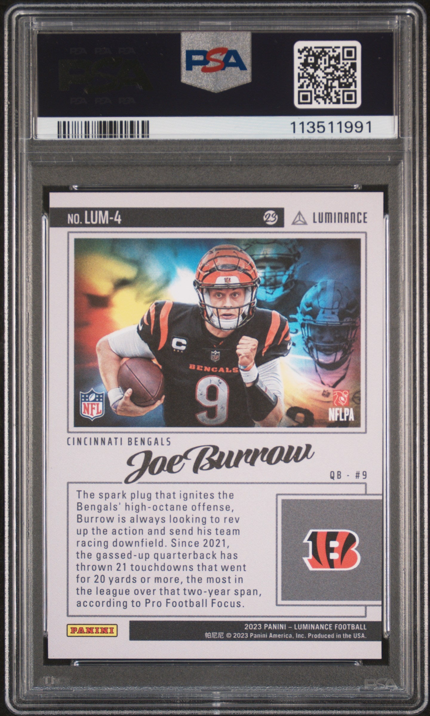 2023 Luminance Joe Burrow Luminosity SP PSA 10