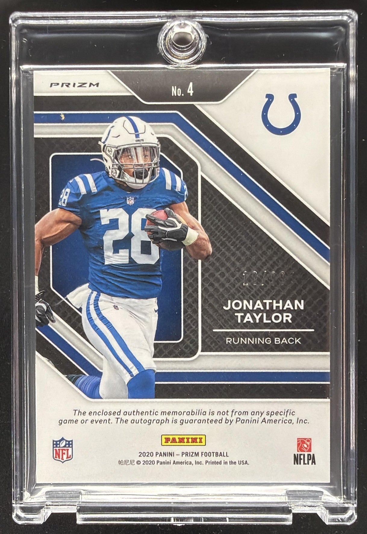 2020 Panini Prizm Jonathan Taylor #4 Rookie Patch Auto /99 RC