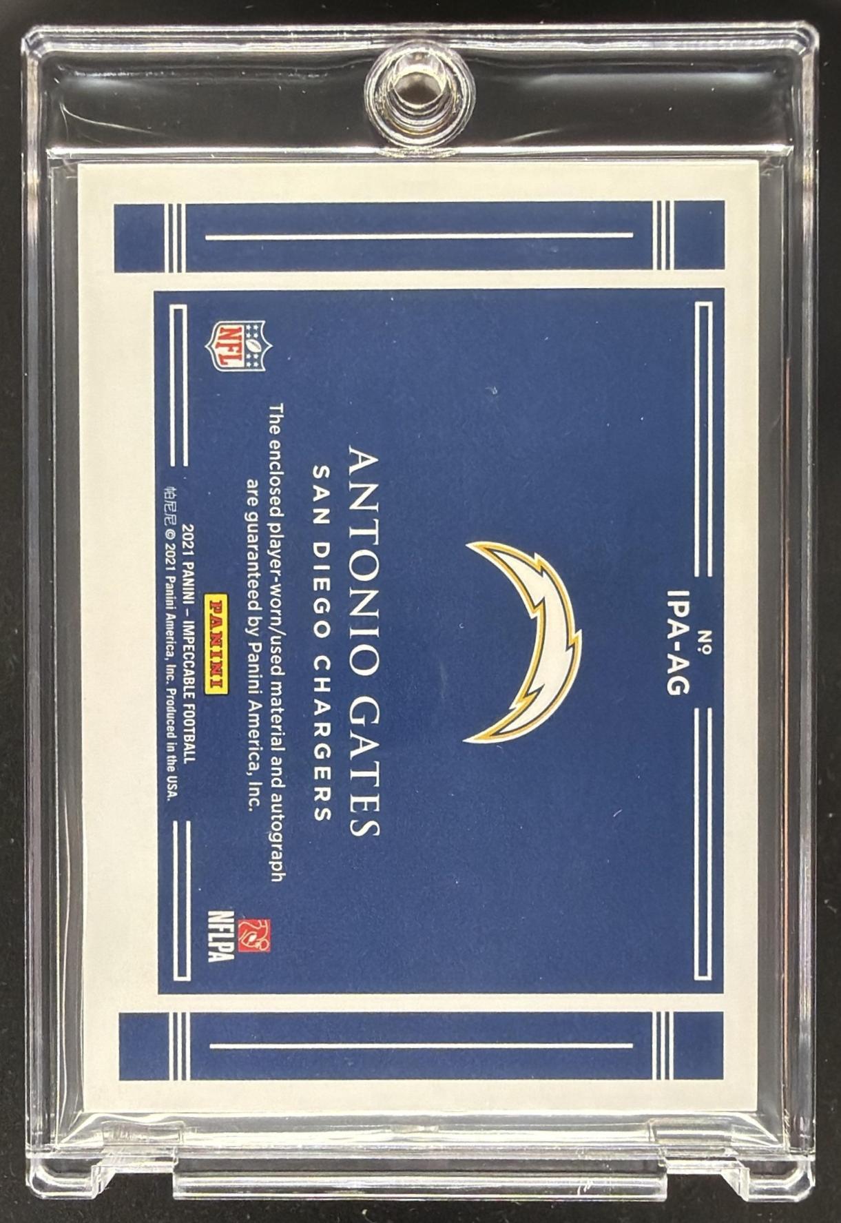 2021 Panini Impeccable Antonio Gates #IPA-AG Immense Patch Autos 20/25 Auto