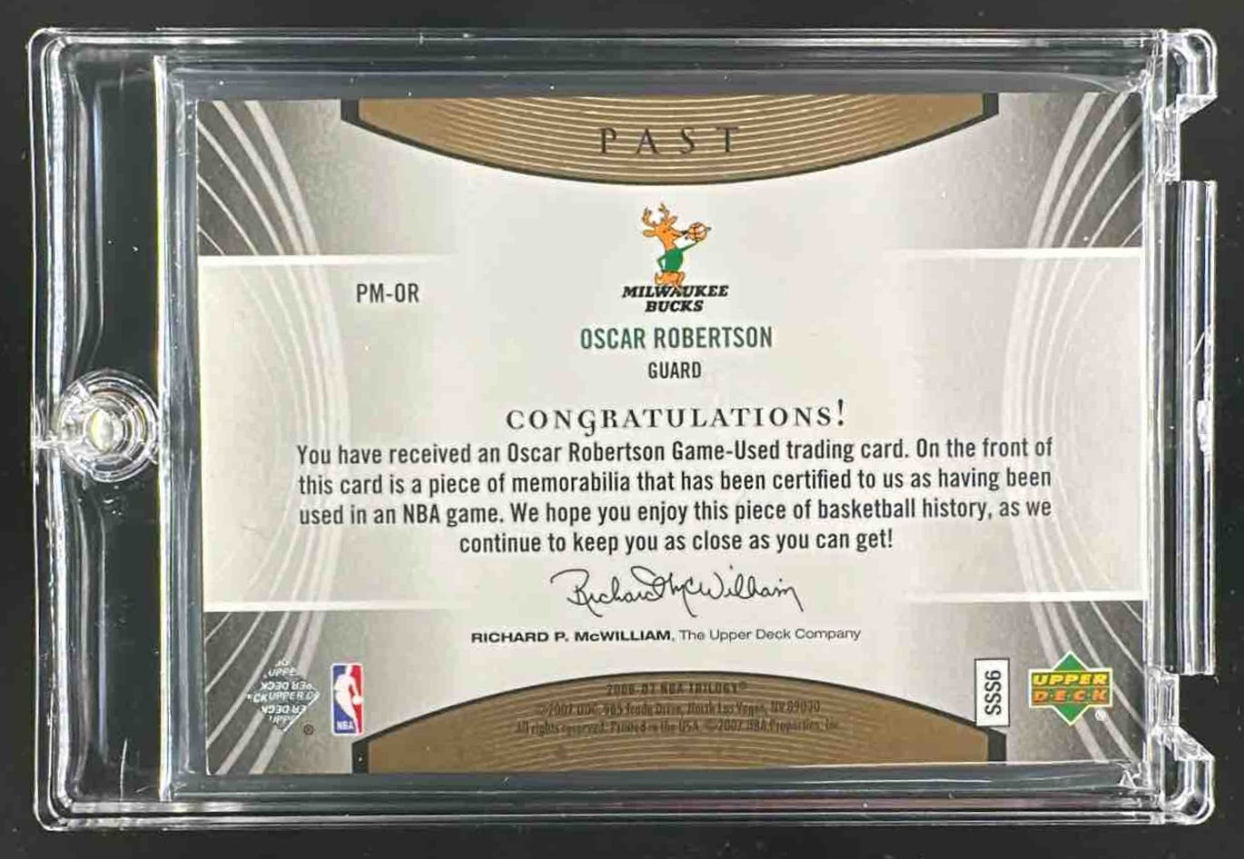 2006 Upper Deck Trilogy Oscar Robertson #PM-OR /50 Patch