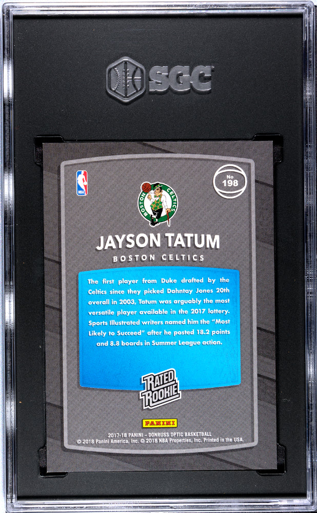 2017-18 Optic Jayson Tatum Shock Rookie SGC 9